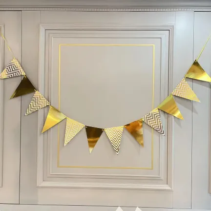 Girlanda dekoracja baner flagietki złote Girlanda dekoracja baner flagietki złote