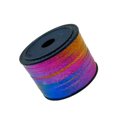 Wstążka do balonów tęczowa holograficzna 5mm x 90m