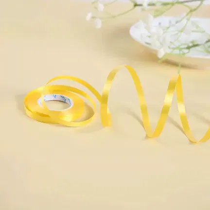 Wstążka do balonów żółta matowa 5mm x 10m Wstążka do balonów żółta matowa 5mm x 10m