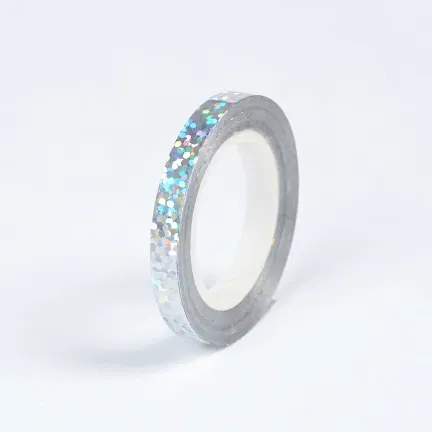 Wstążka do balonów srebrna holograficzna 5mm x 10m Wstążka do balonów srebrna holograficzna 5mm x 10m