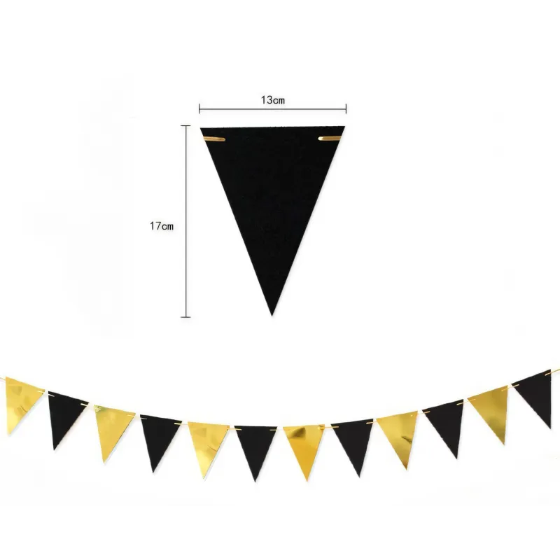 Girlanda dekoracja baner flagietki czarno-złote