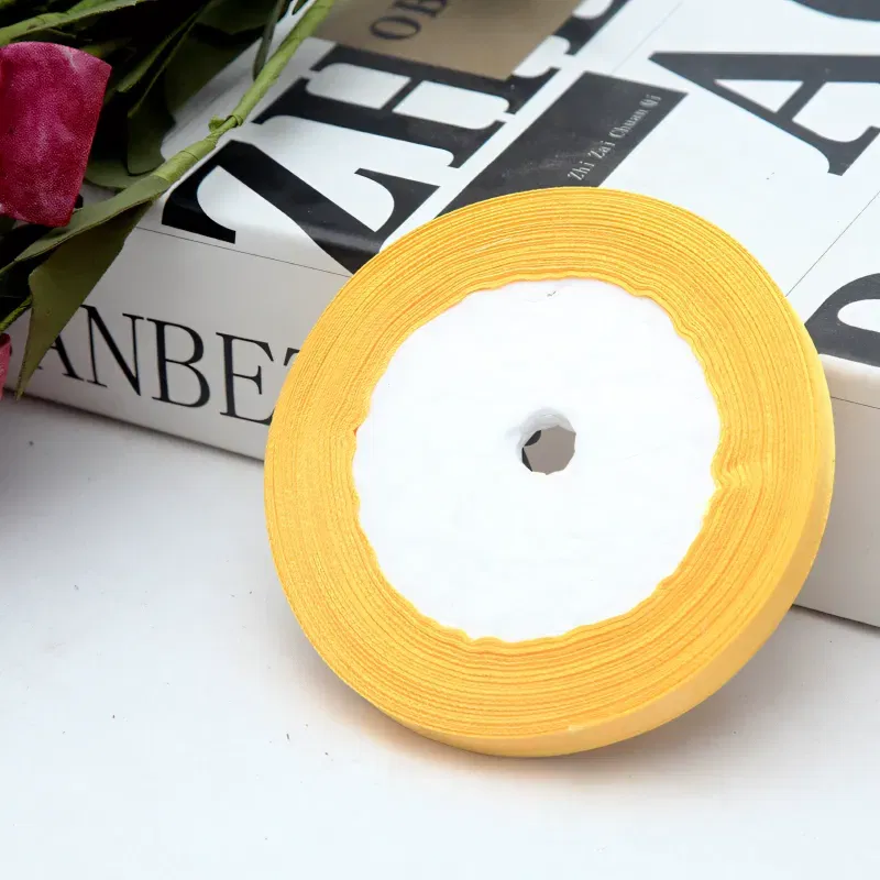 Tasiemka satynowa złota 10mm x 22m