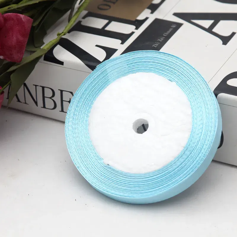 Tasiemka satynowa błękitna 10mm x 22m