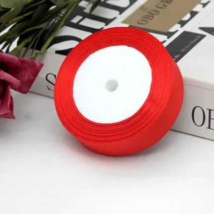 Tasiemka satynowa czerwona 25mm x 22m Tasiemka satynowa czerwona 25mm x 22m
