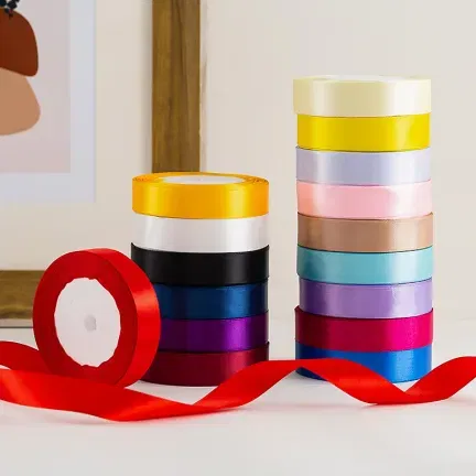 Tasiemka satynowa czerwona 25mm x 22m Tasiemka satynowa czerwona 25mm x 22m