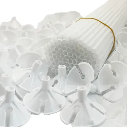 Patyczki do balonów z koszyczkami białe 40 cm 100 szt.