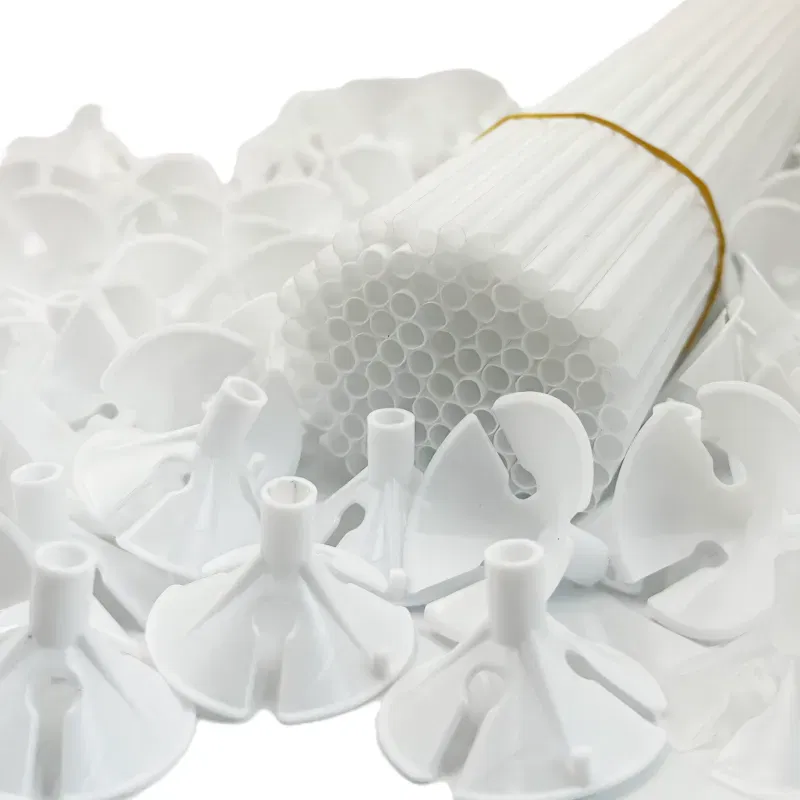 Patyczki do balonów z koszyczkami białe 40 cm 100 szt.