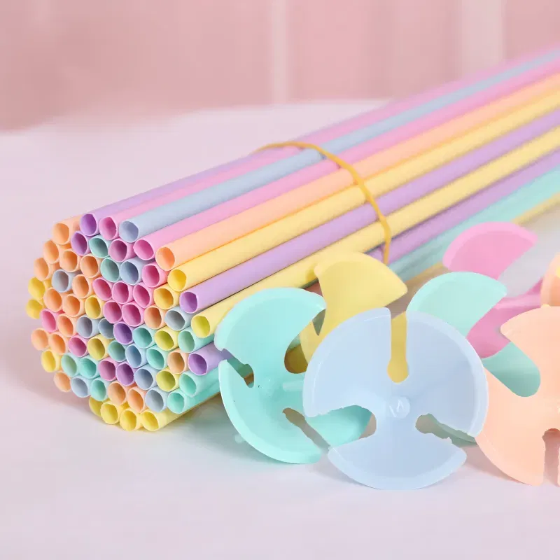 Patyczki do balonów z koszyczkami kolorowe pastelowe 40 cm 100 szt.