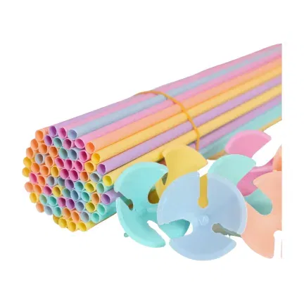 Patyczki do balonów z koszyczkami kolorowe pastelowe 40 cm 100 szt.