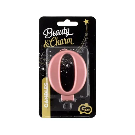 Świeczka 0 metalik różowo-złota, 8 cm Świeczka 0 metalik różowo-złota, 8 cm