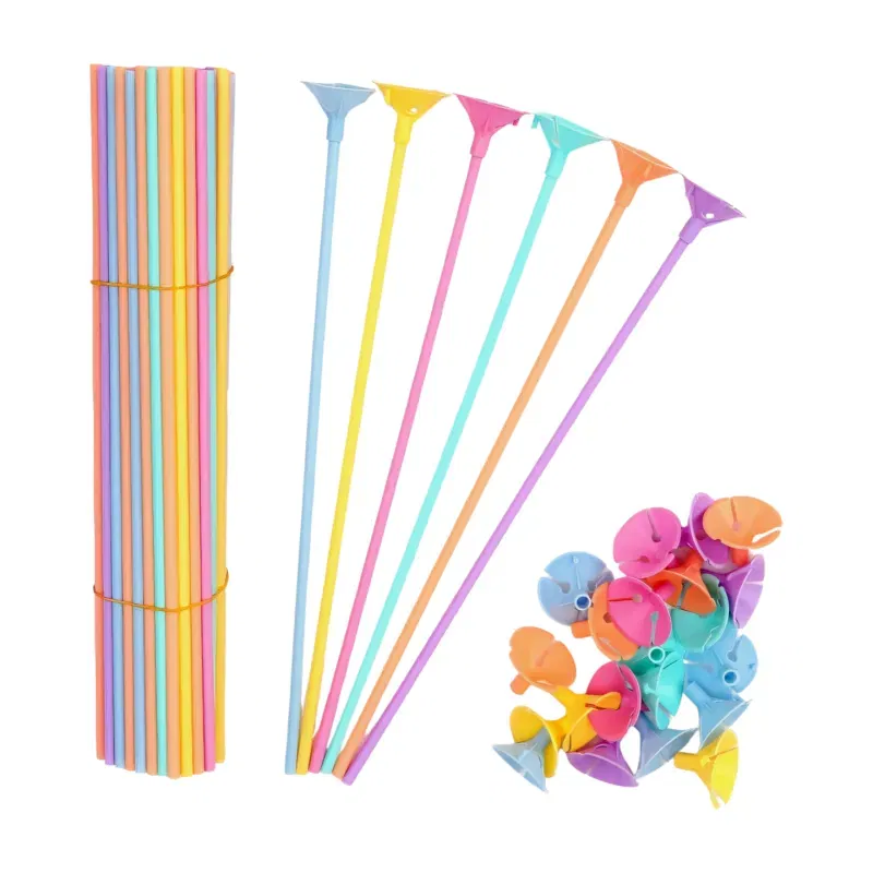 Patyczki do balonów z koszyczkami kolorowe pastelowe 40 cm 100 szt.