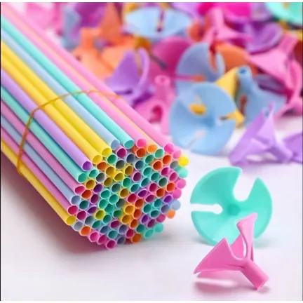 Patyczki do balonów z koszyczkami kolorowe pastelowe 40 cm 100 szt.