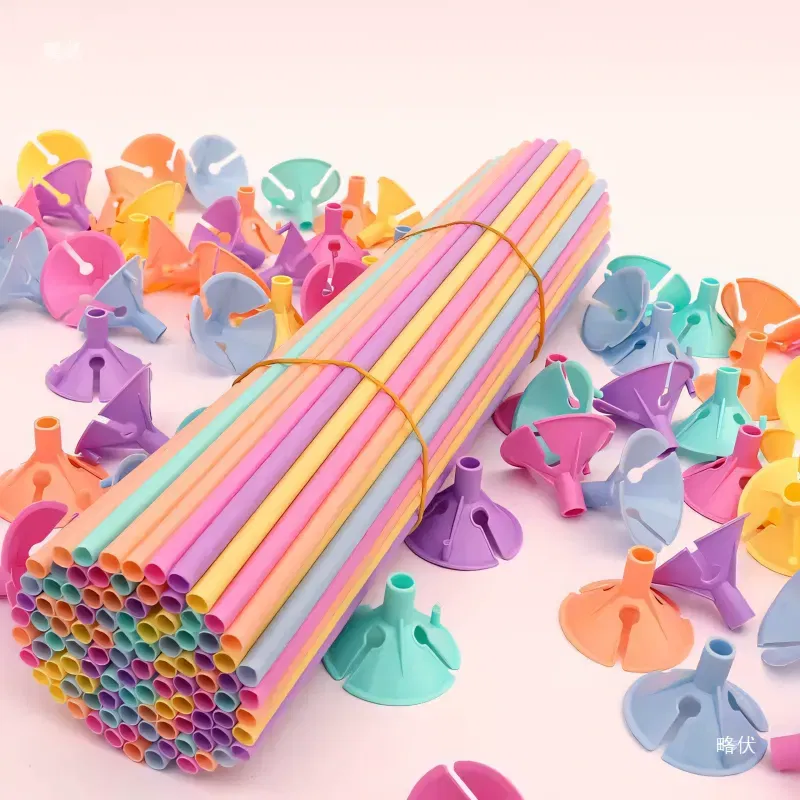 Patyczki do balonów z koszyczkami kolorowe pastelowe 40 cm 100 szt.