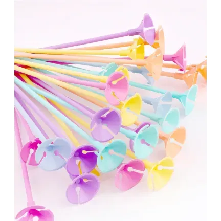 Patyczki do balonów z koszyczkami kolorowe pastelowe 40 cm 100 szt.