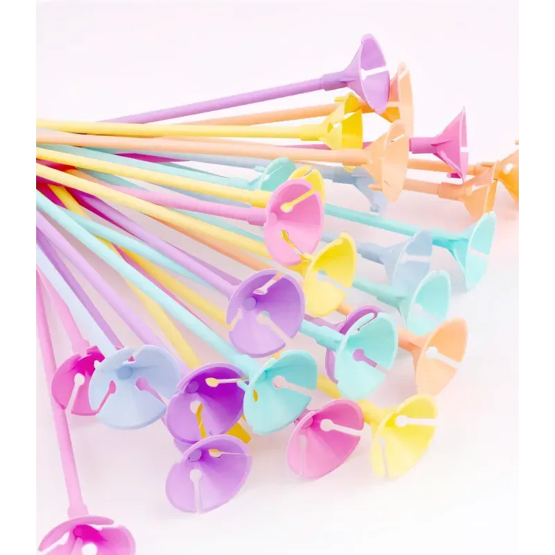 Patyczki do balonów z koszyczkami kolorowe pastelowe 40 cm 100 szt.