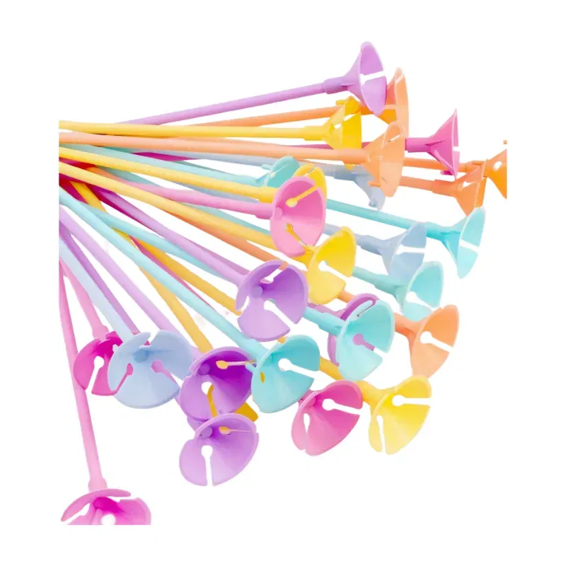 Patyczki do balonów z koszyczkami kolorowe pastelowe 40 cm 100 szt.