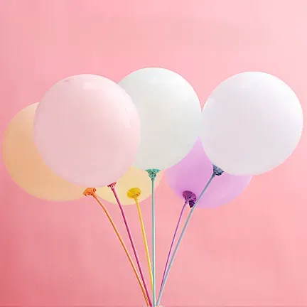 Patyczki do balonów z koszyczkami kolorowe pastelowe 40 cm 100 szt.