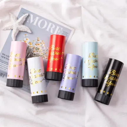 Tuba strzelająca konfetti biało-złota 11 cm