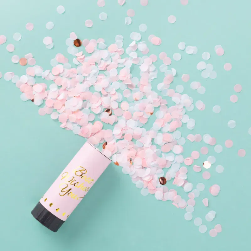 Tuba strzelająca konfetti różowo-złota rose gold 11 cm Tuba strzelająca konfetti różowo-złota rose gold 11 cm