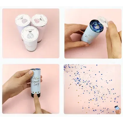 Tuba strzelająca konfetti różowo-złota rose gold 11 cm Tuba strzelająca konfetti różowo-złota rose gold 11 cm