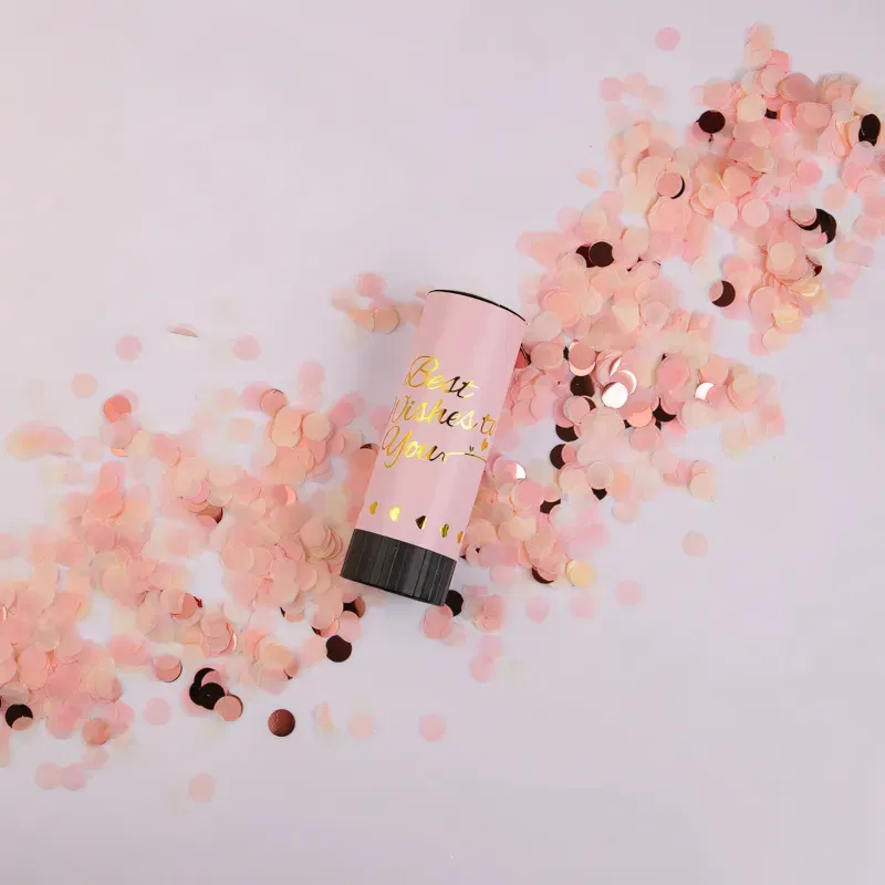 Tuba strzelająca konfetti różowo-złota rose gold 11 cm Tuba strzelająca konfetti różowo-złota rose gold 11 cm