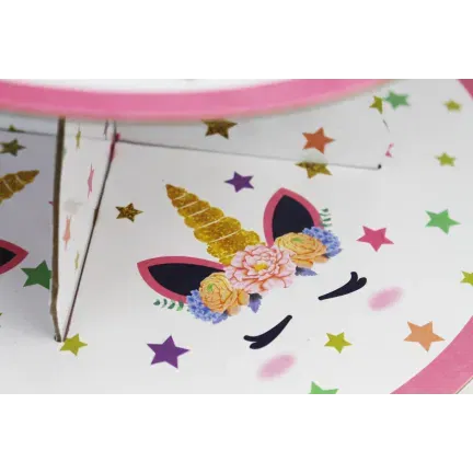 Patera papierowa na ciasto różowy jednorożec Patera papierowa na ciasto różowy jednorożec