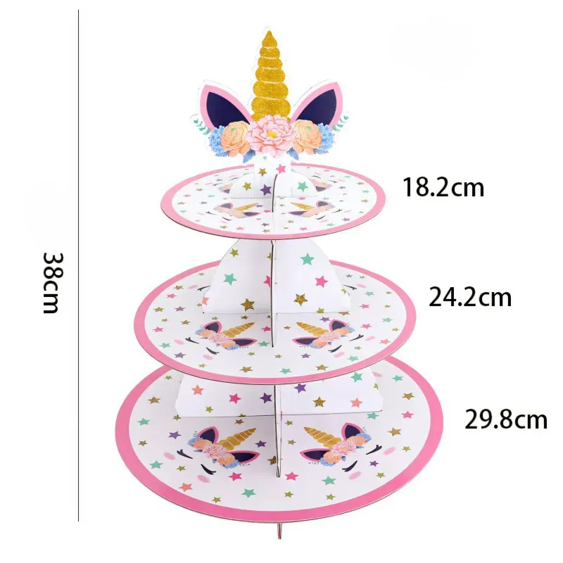 Patera papierowa na ciasto różowy jednorożec Patera papierowa na ciasto różowy jednorożec