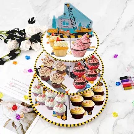 Patera papierowa na ciasto plac budowy