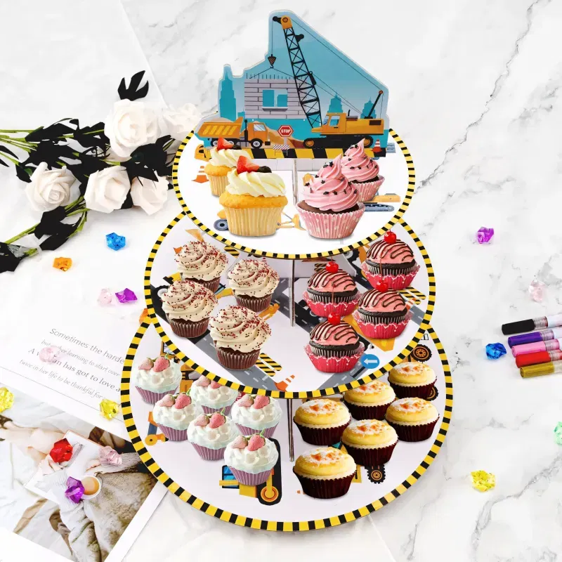 Patera papierowa na ciasto plac budowy