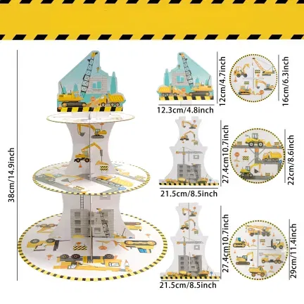 Patera papierowa na ciasto plac budowy