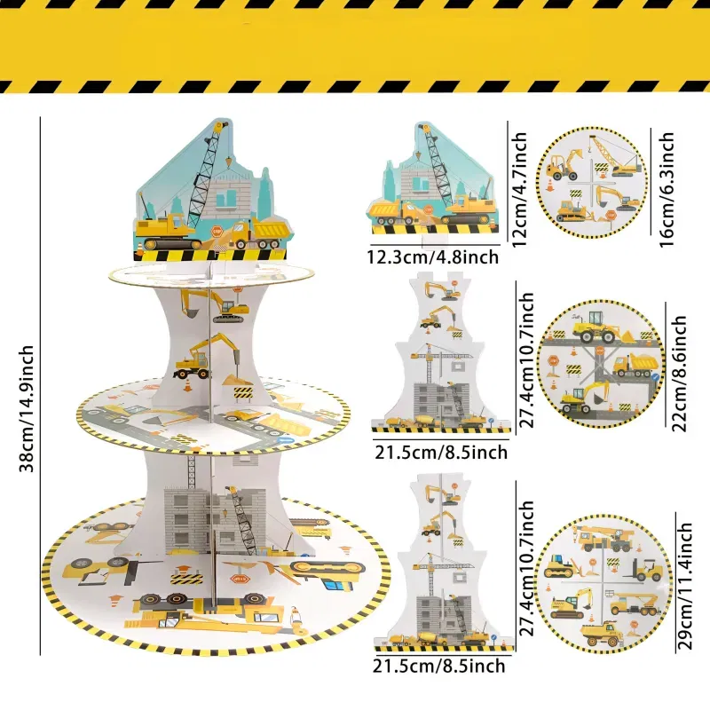 Patera papierowa na ciasto plac budowy