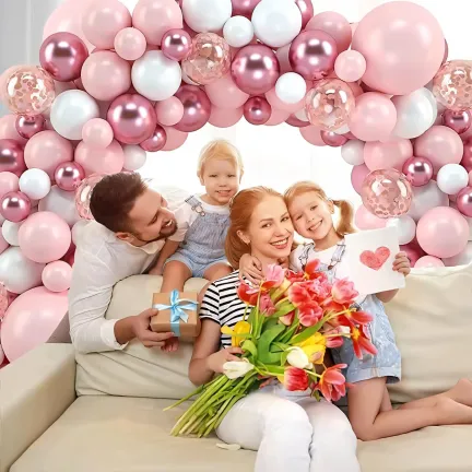 GIRLANDA BALONOWA różowa 105 elementów GIRLANDA BALONOWA różowa 105 elementów