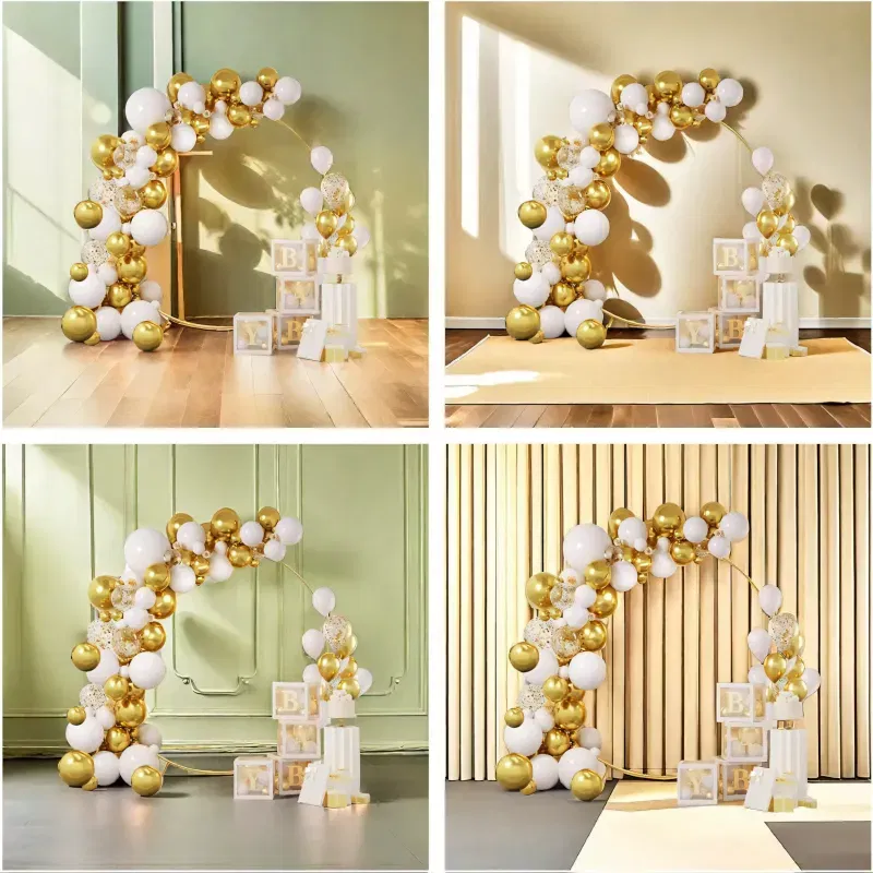 GIRLANDA BALONOWA biało-złota 122 elementy GIRLANDA BALONOWA biało-złota 122 elementy