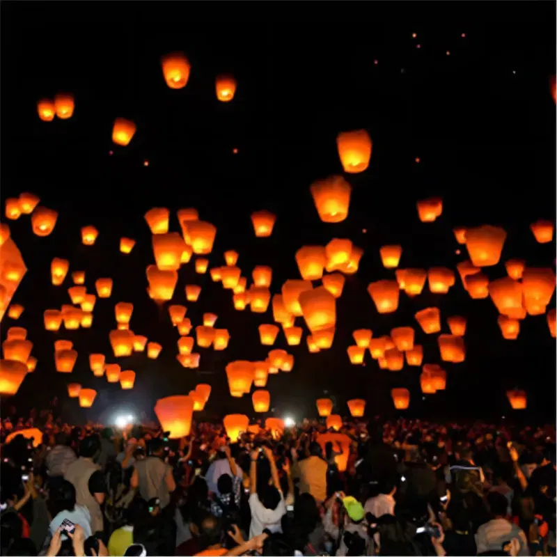 Lampion szczęścia latający chiński BIAŁY 82 cm