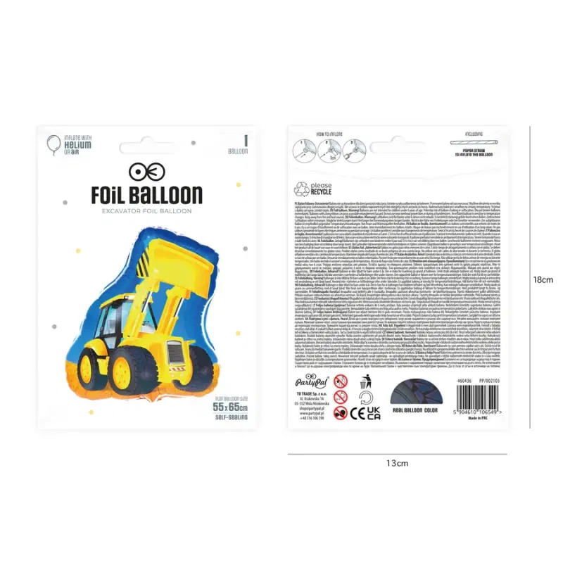 Balon foliowy Koparka 55x65cm