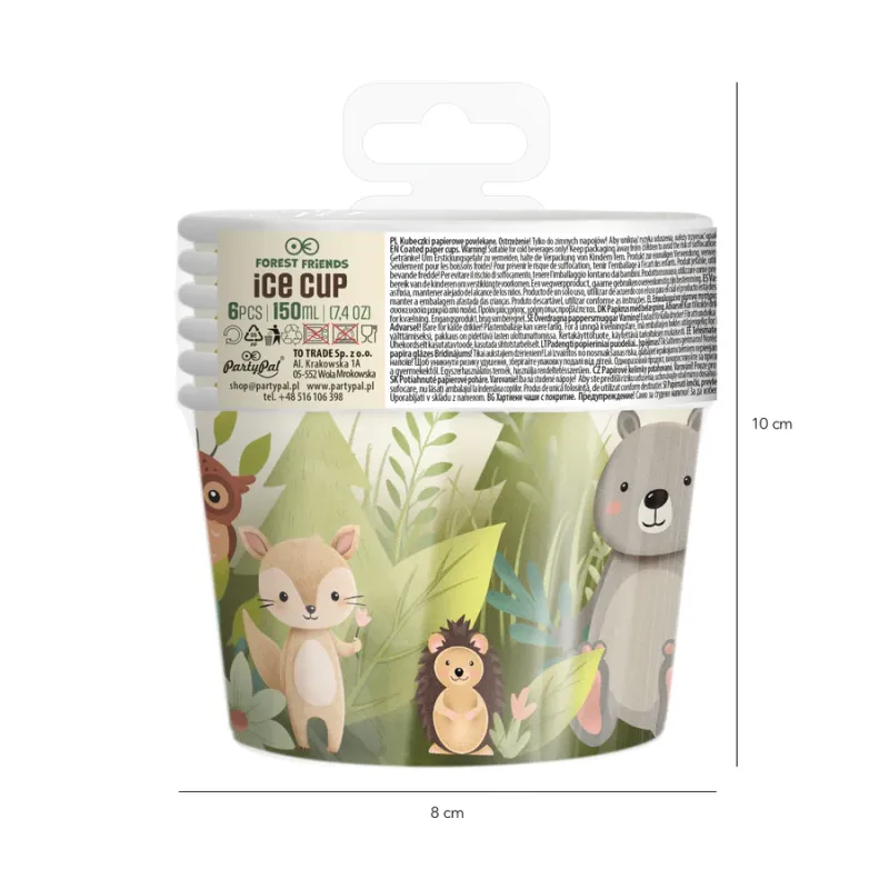 Kubek do lodów Leśni Przyjaciele 6szt. zestaw