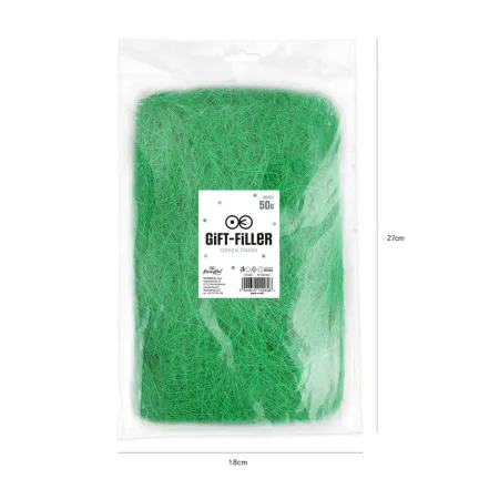 Wypełnienie do prezentów sizal - zielone 50g