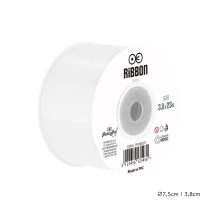 Tasiemka satynowa biała 3,8x23m Tasiemka satynowa biała 3,8x23m