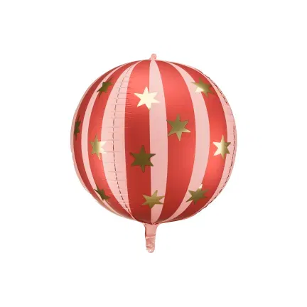 Balon foliowy czerwona Piłka w gwiazdki, 75 cm