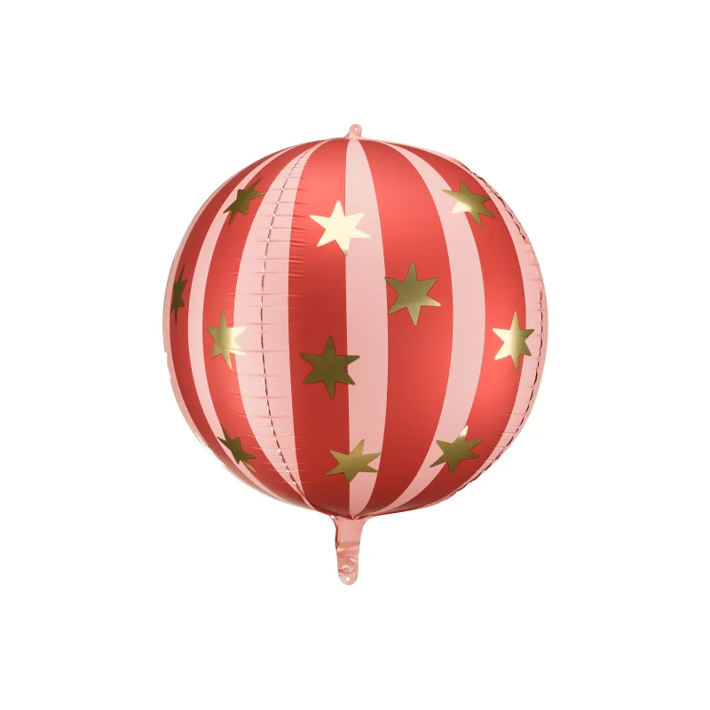 Balon foliowy czerwona Piłka w gwiazdki, 75 cm