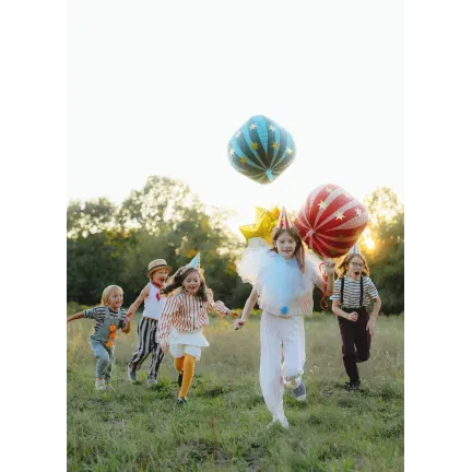 Balon foliowy czerwona Piłka w gwiazdki, 75 cm