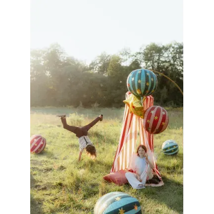 Balon foliowy czerwona Piłka w gwiazdki, 75 cm