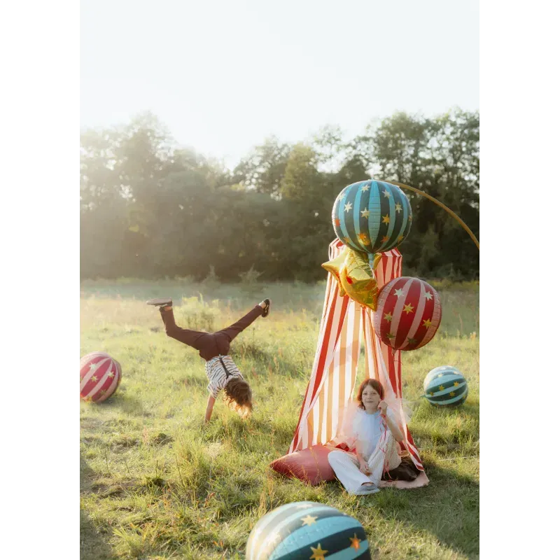 Balon foliowy czerwona Piłka w gwiazdki, 75 cm