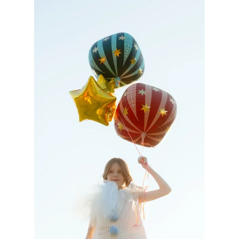 Balon foliowy czerwona Piłka w gwiazdki, 75 cm