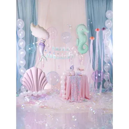 Balon transparentny niebieska kula 40cm