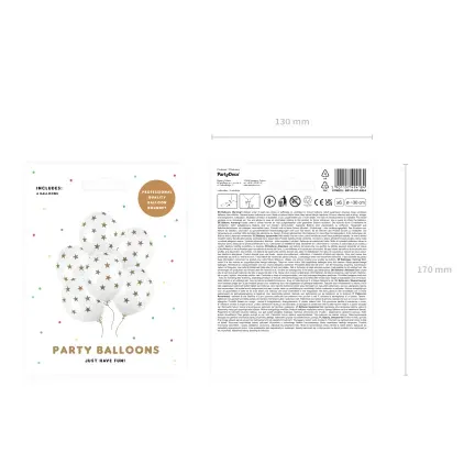 Balony białe w złote gwiazdki 30cm 6szt. Balony białe w złote gwiazdki 30cm 6szt.