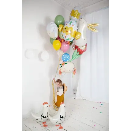 Balon foliowy Kura biała kokoszka 48x60 cm Balon foliowy Kura biała kokoszka 48x60 cm