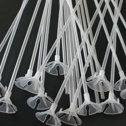 Patyczki do balonów z koszyczkami transparentne Długie 40 cm 100 szt. Patyczki do balonów z koszyczkami transparentne Długie 40 cm 100 szt.