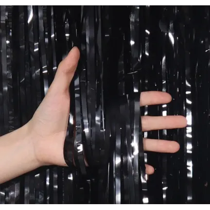 KURTYNA DEKORACYJNA Foliowa Czarna Black 100x200 cm KURTYNA DEKORACYJNA Foliowa Czarna Black 100x200 cm