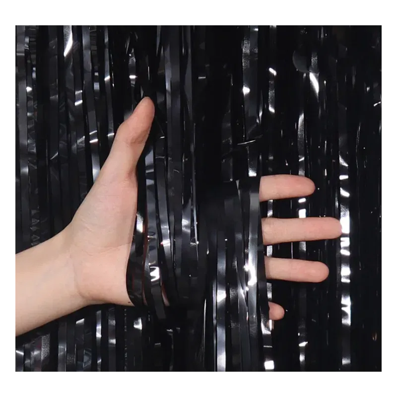 KURTYNA DEKORACYJNA Foliowa Czarna Black 100x200 cm KURTYNA DEKORACYJNA Foliowa Czarna Black 100x200 cm